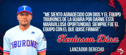 Tiburones firmó al pitcher Keninson Díaz